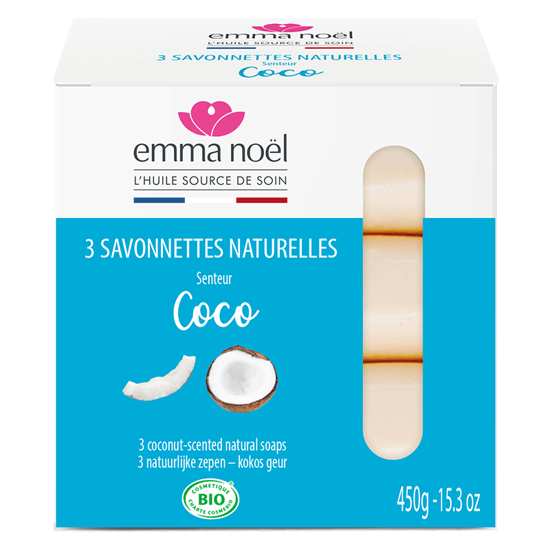 Emma Noël -- Savonnettes coco bio - 3 x 150 g