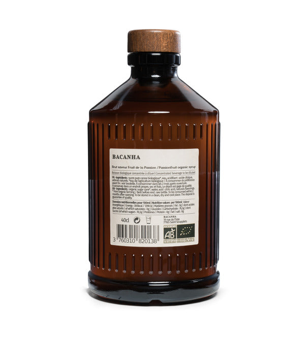 Bacanha -- Sirop saveur fruits de la passion brut bio - 400 ml
