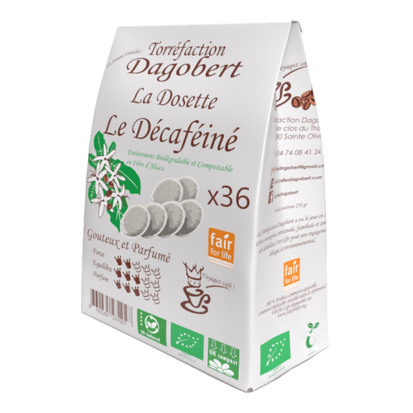 Les Cafés Dagobert -- Dosettes décaféiné 100% arabica, bio et équitable - dosette