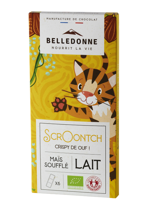 Belledonne -- Tablette enfant- chocolat au lait maïs soufflé - 80 g