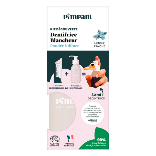 Pimpant -- Kit découverte dentifrice blancheur (1 bouteille + 1 recharge)
