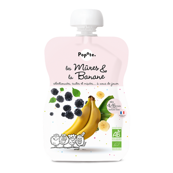 Popote -- Gourde mûres banane - 120 g