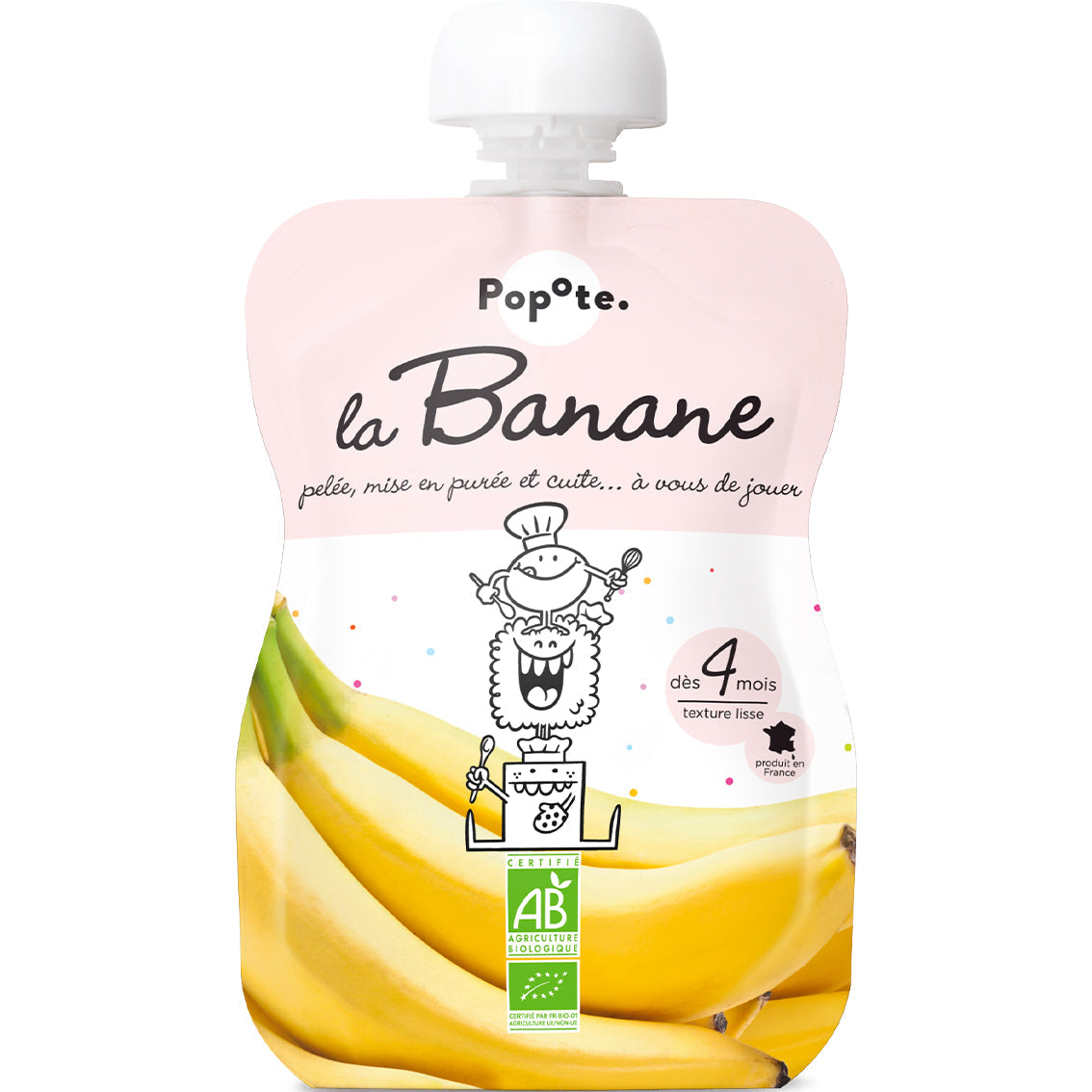 Popote -- Gourde compote banane bio - 120 g