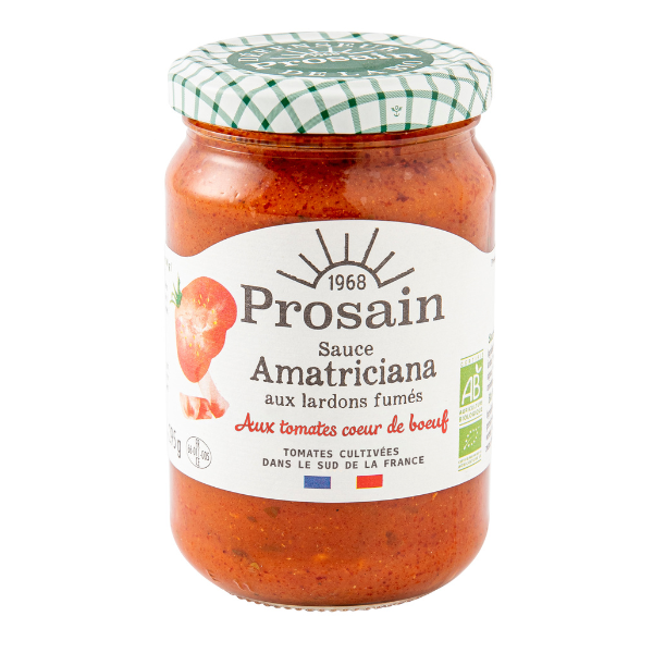 Prosain -- Sauce amatriciana bio aux tomates cœur de bœuf et lardons fumés - 295 g