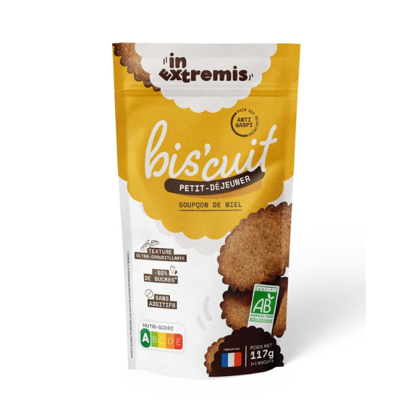In Extremis -- Biscuits petit-déjeuner bio  - soupçon de miel (origine France) - 117 g