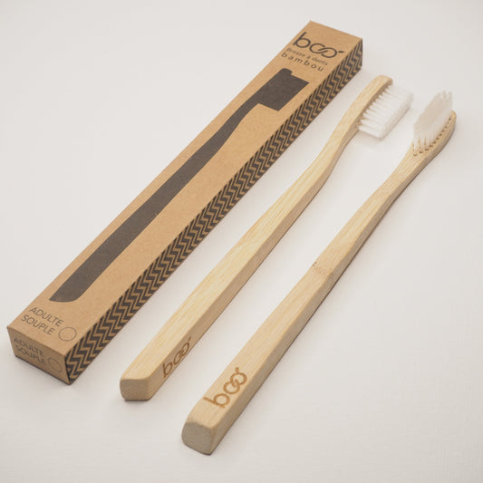 My Boo Company -- Brosse à dents adulte en bambou (souple transparent)