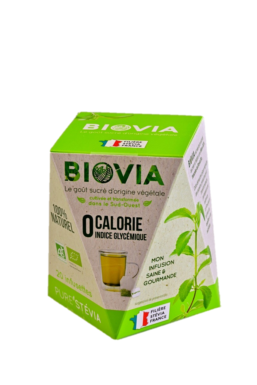 Biovia -- Stévia en infusettes bio (sucrant sans calories) (origine France) - 20 infusettes