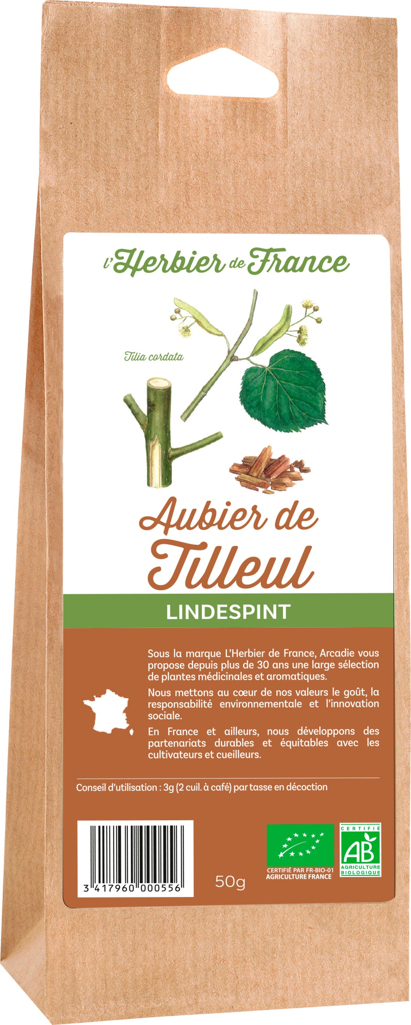 Herbier De France -- Tilleul aubier bio (origine France) - 50 g