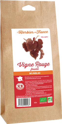 Herbier De France -- Feuilles de vigne rouge bio (origine France) - 50 g