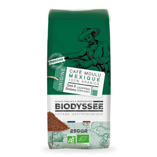 Biodyssée -- Café moulu origine 100% arabica bio (origine Mexique) - 250 g