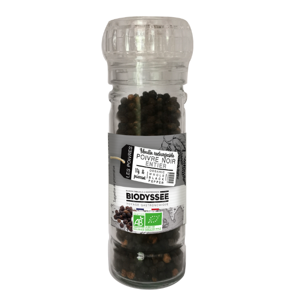 Biodyssée -- Moulin poivre noir entier bio (origine Sri Lanka) - 50 g