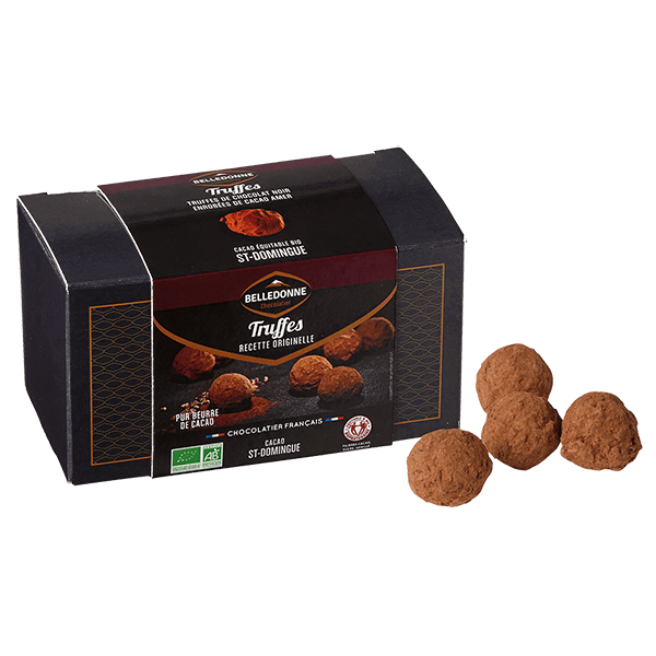 Belledonne -- Ballotin truffes noir 74% recette originelle bio