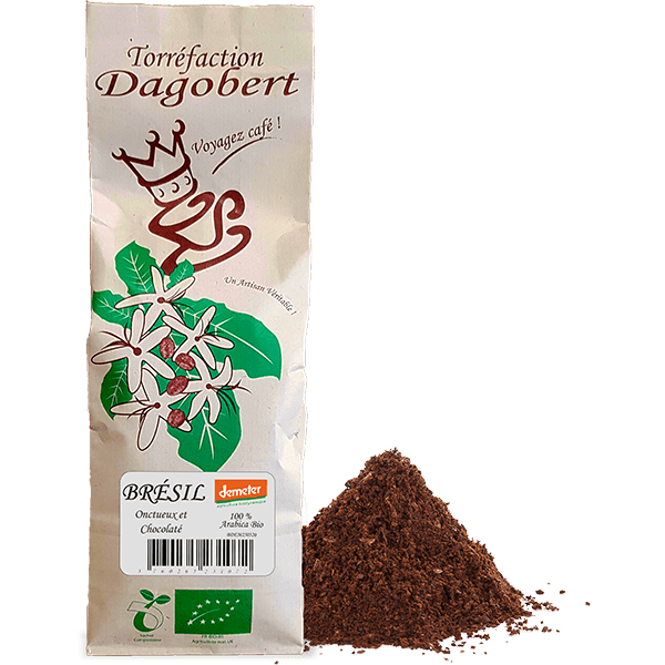 Les Cafés Dagobert -- Brésil demeter 100% arabica bio - moulu/filtre (origine Brésil) - 250 g