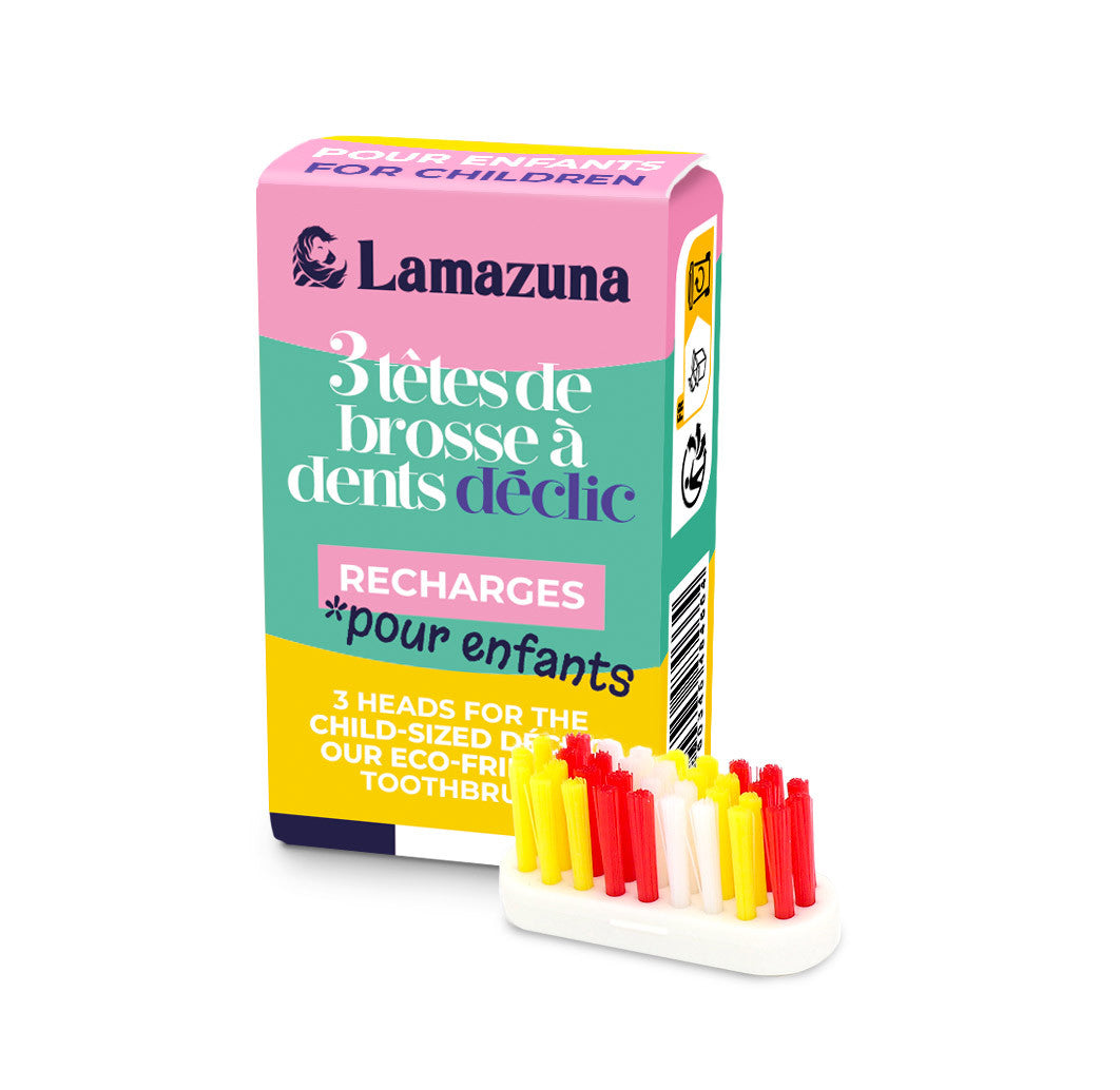 Lamazuna -- Recharge de 3 têtes de brosse à dents enfant