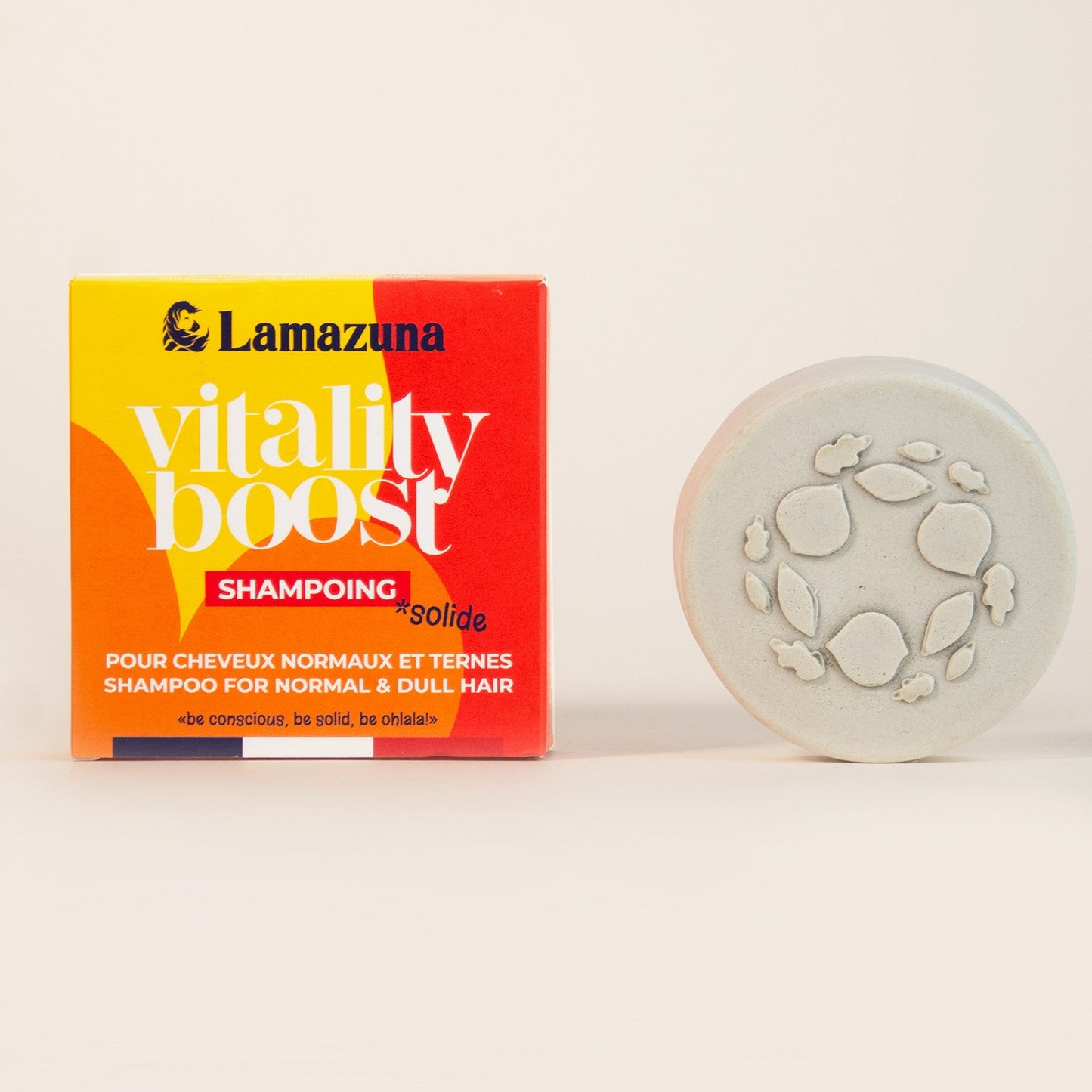 Lamazuna -- Shampoing solide pour cheveux normaux, argile blanche et verte - 70 ml